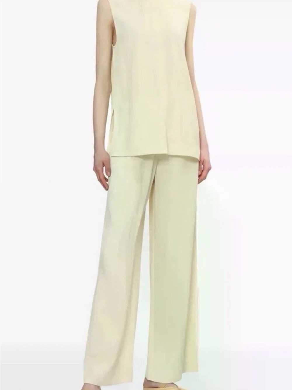 Toteme Cream Wide-Leg Trousers - Minimal Luxe